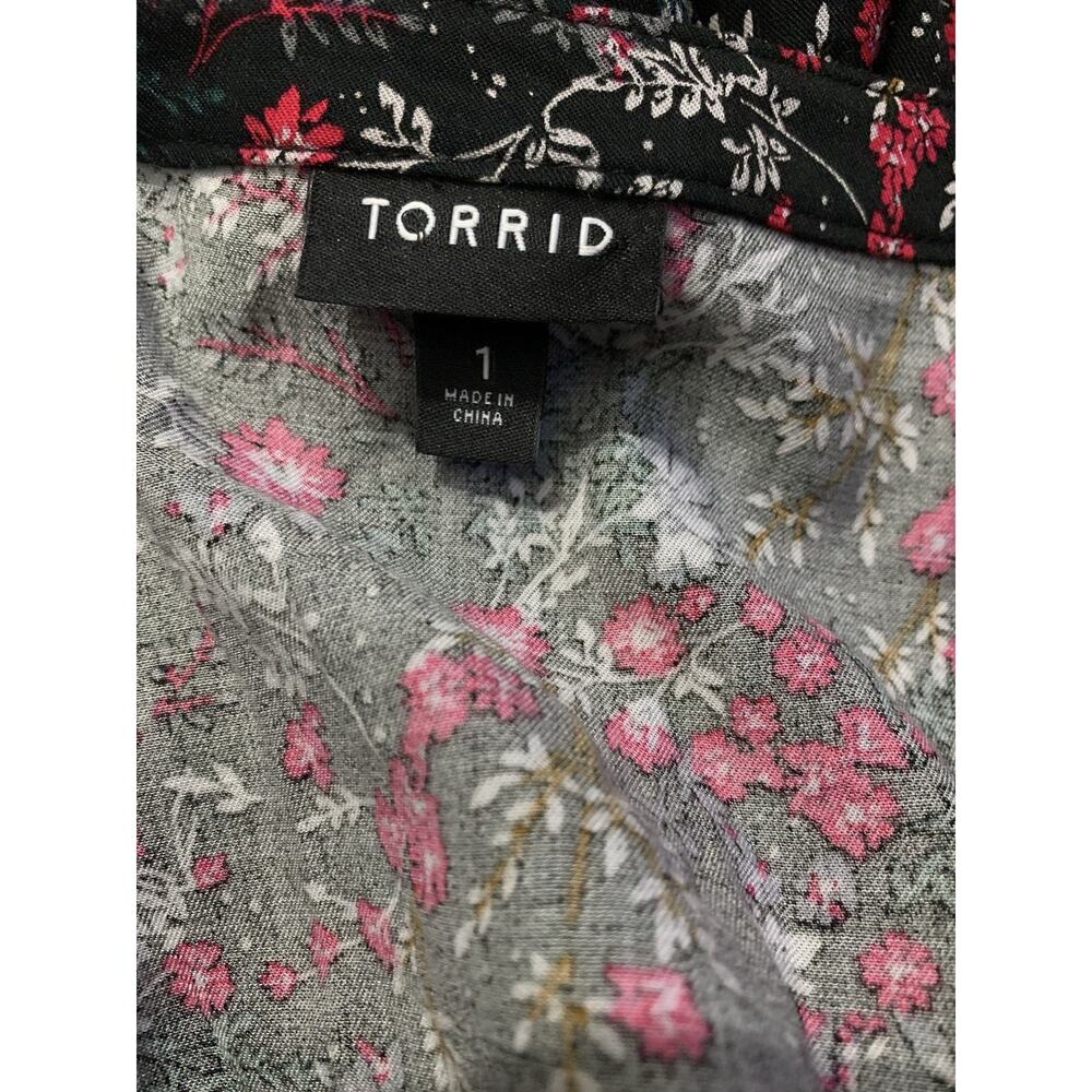 Torrid Blouse Womens 1 Floral Boho Peasant Hippie Flowy Cottagecore - Picture 8 of 9